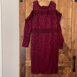 Wine-red Size 14 Lace dress
